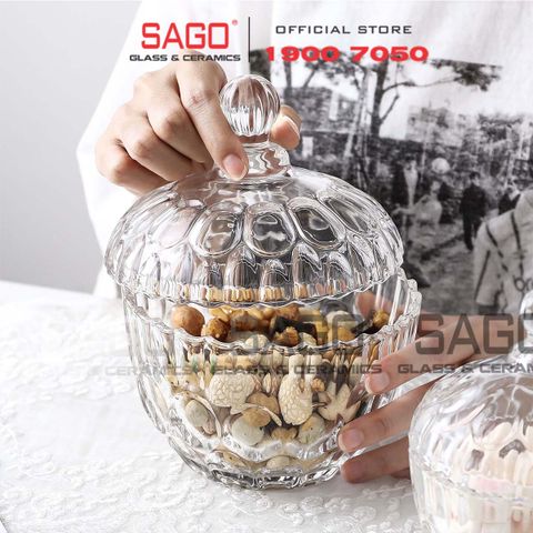  Deli TG1064-4 - Thố Mứt Thủy Tinh , Hũ Kẹo Thủy Tinh Deli Candy Jar Glass | Thủy Tinh Cao Cấp 