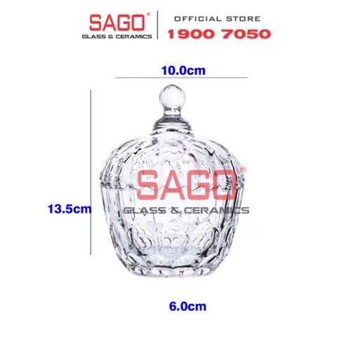  Deli TG1064-4 - Thố Mứt Thủy Tinh , Hũ Kẹo Thủy Tinh Deli Candy Jar Glass | Thủy Tinh Cao Cấp 
