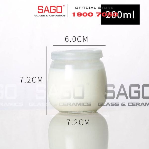  Hũ Thủy Tinh Sữa Chua Béo Nắp Nhựa  | Tùy Chọn Dung Tích 