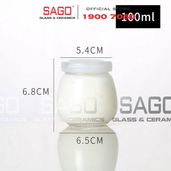  Hũ Thủy Tinh Sữa Chua Béo Nắp Nhựa  | Tùy Chọn Dung Tích 