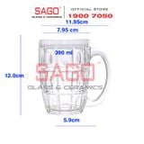  Union 316 - Ly thủy tinh Có Quai Union Beer Mug Glass 400ml |  Thủy Tinh Cao Cấp Nhập Khẩu Thái Lan 