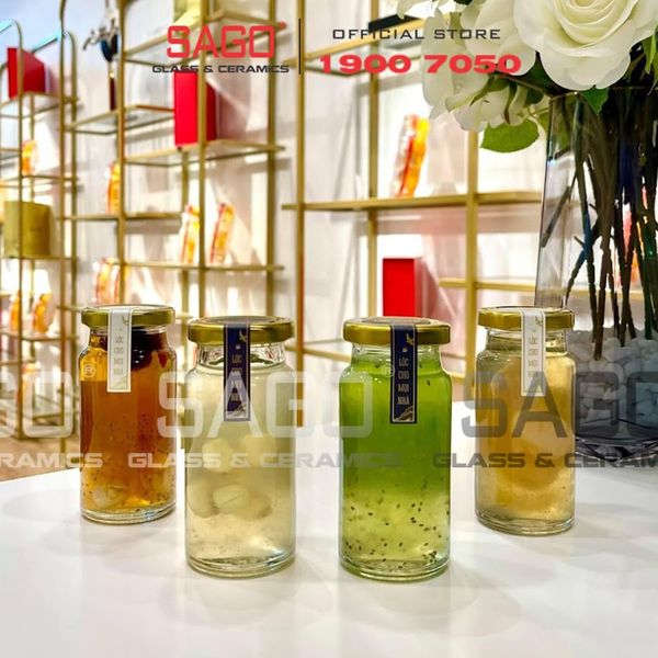 Hũ Thủy Tinh Tròn Cao Đựng Yến 150ml Nắp Thiết | Thủy Tinh Cao Cấp 