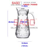  DELI YZH35 - Bình Nước Thủy Tinh Deli Pitcher Glass 1700ml | Thủy Tinh Cao Cấp 