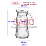  DELI YZH34 - Bình Nước Thủy Tinh Deli Pitcher Glass 1700ml | Thủy Tinh Cao Cấp 