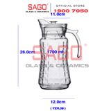  DELI YZH33 - Bình Nước Thủy Tinh Deli Pitcher Glass 1700ml | Thủy Tinh Cao Cấp 