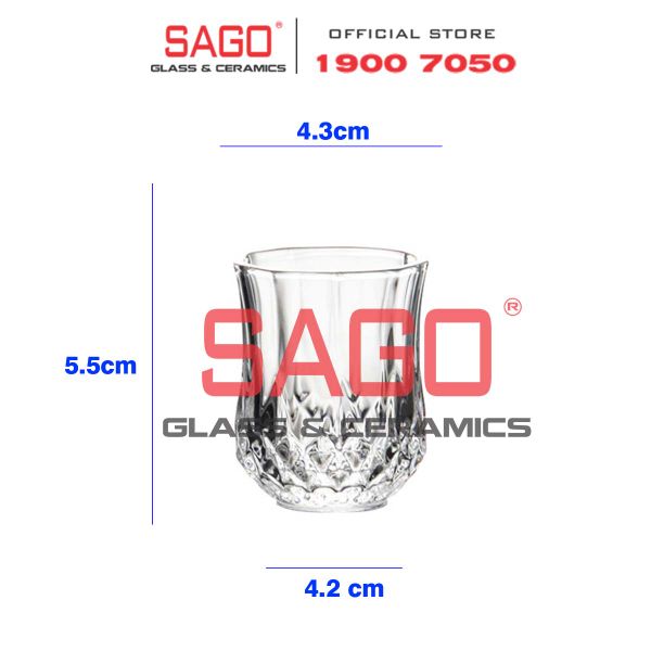  King Dealay JXT605 - Ly Thủy Tinh King Dealay Karat Shot Glass 40ml | Thủy tinh Cao Cấp 