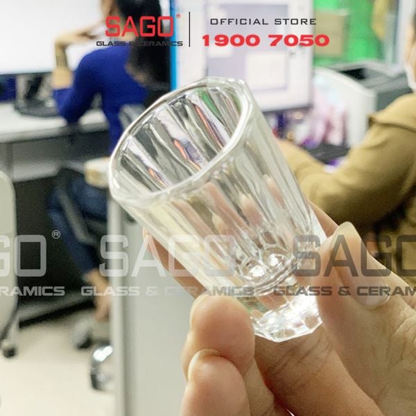 DELI Y5593 - Ly Thủy Tinh Deli Stripes Shot Glass 18ml | Thủy Tinh Cao Cấp 