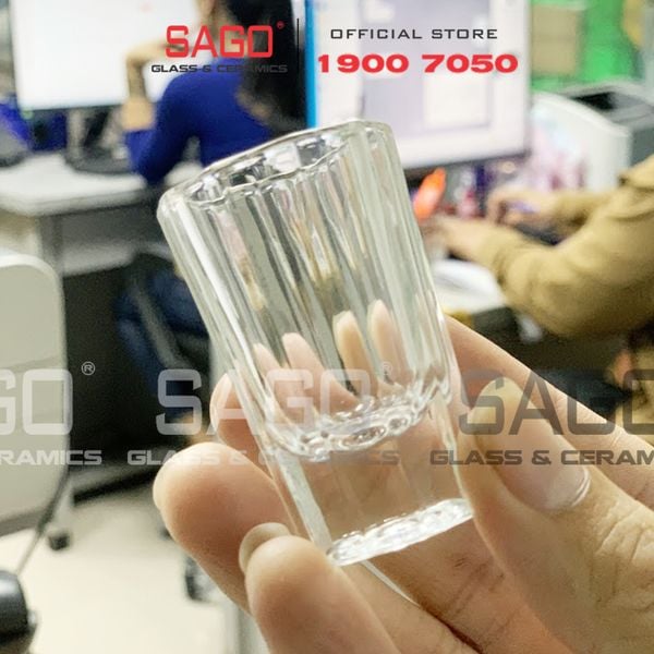  DELI Y5593 - Ly Thủy Tinh Deli Stripes Shot Glass 18ml | Thủy Tinh Cao Cấp 