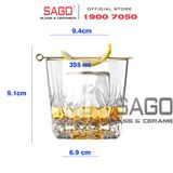  Ocean P04262 - Ly Thủy Tinh Ocean Matter Flow Double Rock Glass 355ml | Nhập Khẩu Thái Lan 