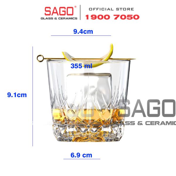  Ocean P04262 - Ly Thủy Tinh Ocean Matter Flow Double Rock Glass 355ml | Nhập Khẩu Thái Lan 