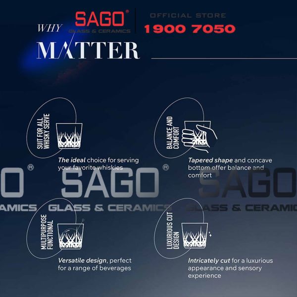  Ocean P04262 - Ly Thủy Tinh Ocean Matter Flow Double Rock Glass 355ml | Nhập Khẩu Thái Lan 