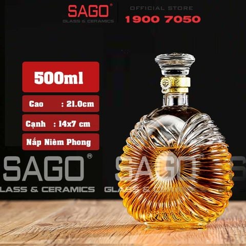  Bình Chiết Rượu , Bình Ngâm Rượu XO Quạt 500ml | Nắp Niêm Phong 