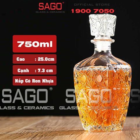  Bình Chiết Rượu , Bình Ngâm Rượu Đáy Nhỏ 750ml | Nắp Thủy Tinh Ron Nhựa 