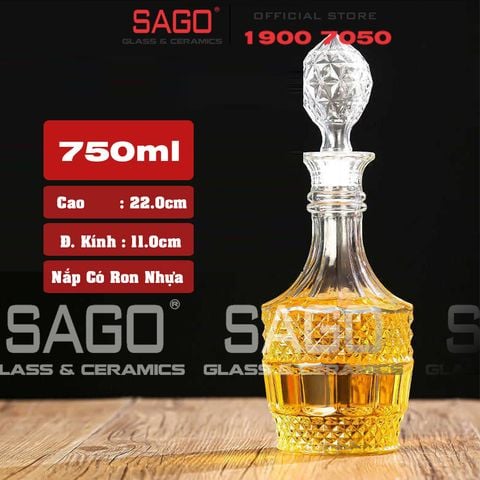  Bình Chiết Rượu , Bình Ngâm Rượu Nắp Nhọn 750ml | Nắp Thủy Tinh Ron Nhựa 