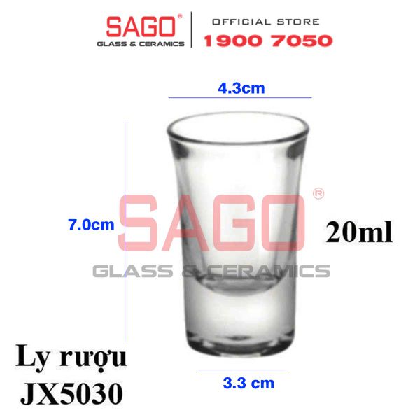  King Dealay JX5030 - Ly Thủy Tinh King Dealay Solo Shot glass 20ml | Thủy tinh Cao Cấp 