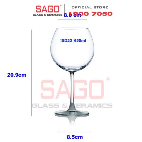  Ocean 1015D22 - Ly Thủy Tinh  Ocean Madison Burgundy 650ml | Nhập Khẩu Thái Lan 