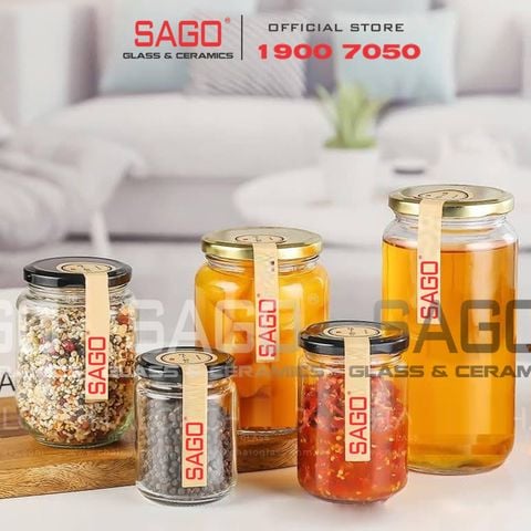  Hũ Thủy Tinh Tròn Trụ Nắp Thiết | Tùy Chọn Dung Tích 