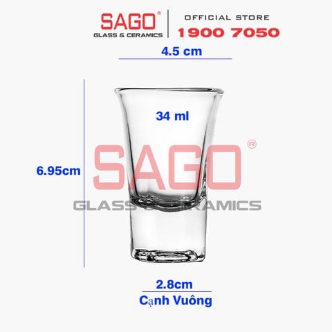  Deli EY3002 - Ly Thủy Tinh Deli Green Apple Shot 34ml | Thủy Tinh Cao Cấp 