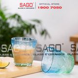  Deli KB047-1B - Ly Thủy Tinh Deli Soda Lime Bule Rock Glass 260ml | Thủy Tinh Cao Cấp 