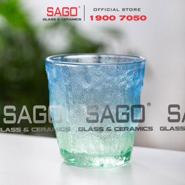  Deli KB047-1B - Ly Thủy Tinh Deli Soda Lime Bule Rock Glass 260ml | Thủy Tinh Cao Cấp 