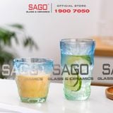  Deli KB047-1B - Ly Thủy Tinh Deli Soda Lime Bule Rock Glass 260ml | Thủy Tinh Cao Cấp 
