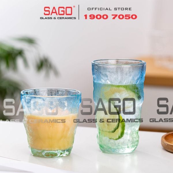  Deli KB047-1B - Ly Thủy Tinh Deli Soda Lime Bule Rock Glass 260ml | Thủy Tinh Cao Cấp 