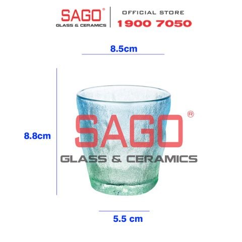  Deli KB047-1B - Ly Thủy Tinh Deli Soda Lime Bule Rock Glass 260ml | Thủy Tinh Cao Cấp 