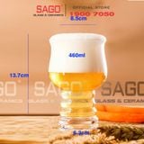  DELI J3468-1 - Ly Thủy Tinh Deli Craft Beer Glass 460ml | Thủy Tinh Cao Cấp 