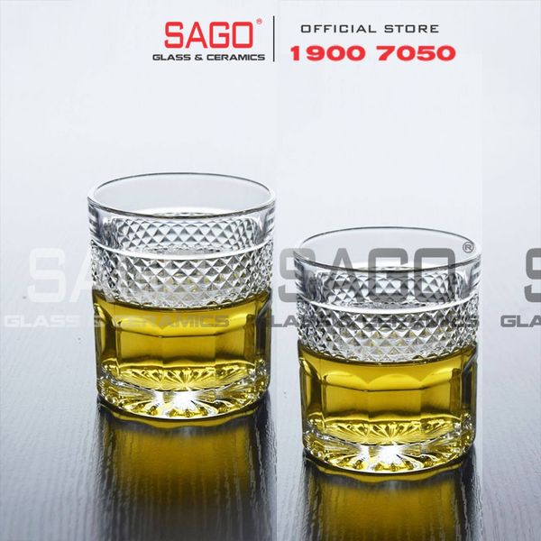  HONGLI 0610  - Ly Thủy Tinh Hongli Radiant Rock Glass 290ml | Thủy Tinh Cao Cấp 