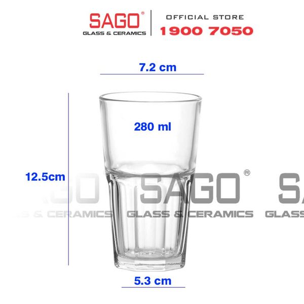  Union 407 - Ly Thủy Tinh Union Centra Hight Ball Glass 280ml | Thủy Tinh Cao Cấp Nhập Khẩu Thái Lan 