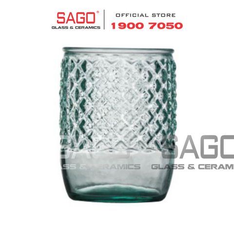  VSM 2395 - Lọ Thủy Tinh Tái Chế Đựng Bàn Chải Vidrios San Miguel VASO BAÑO Diamante 500ml | Nhập Khẩu Tây Ban Nha 