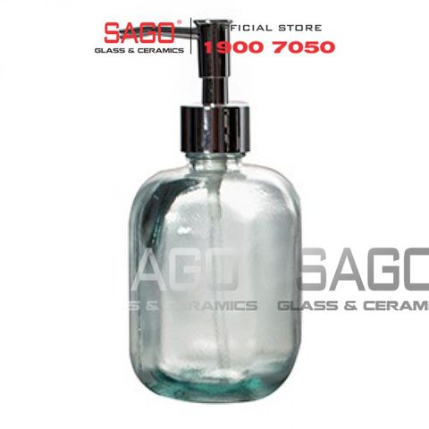  VSM 5505 - Bình Thủy Tinh Tái Chế Đựng Xà Phòng Vidrios San Miguel DOSIFICADOR BAÑO 450ml | Nhập Khẩu Tây Ban Nha 