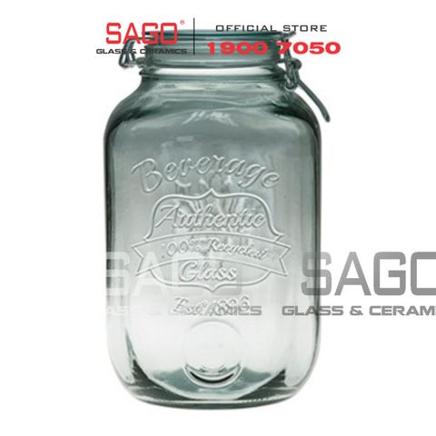  VSM V5976 - Hũ Thủy Tinh Tái Chế Vidrios San Miguel TARRO KLIK AUTHENTIC EST.1896 4.0 Lít | Nhập Khẩu Tây Ban Nha 