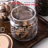  DELI HMF-G26 - Hũ Thủy Tinh Delisoga Vintage Wooden Lid Jar Glass Nắp Gỗ | Tùy Chọn Dung Tích Và Họa Tiết 