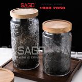  DELI HMF-G26 - Hũ Thủy Tinh Delisoga Vintage Wooden Lid Jar Glass Nắp Gỗ | Tùy Chọn Dung Tích Và Họa Tiết 