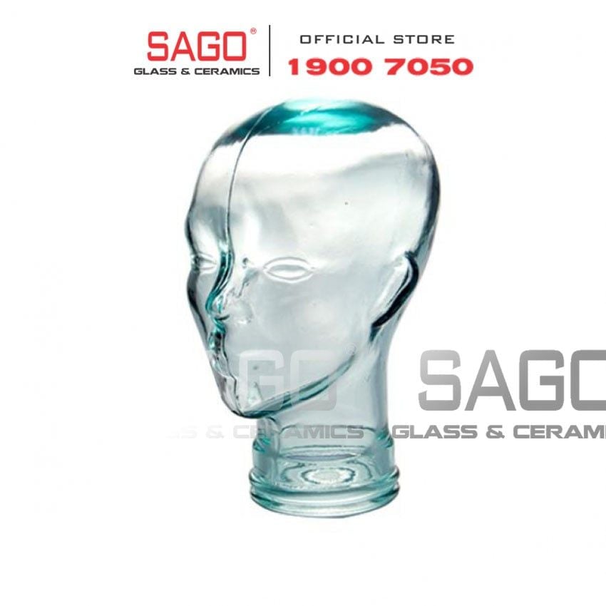  VSM V5133 - Tượng Đầu Người Thủy Tinh Tái Chế Vidrios San Miguel Cabeza Cao 29cm | Nhập Khẩu Tây Ban Nha 