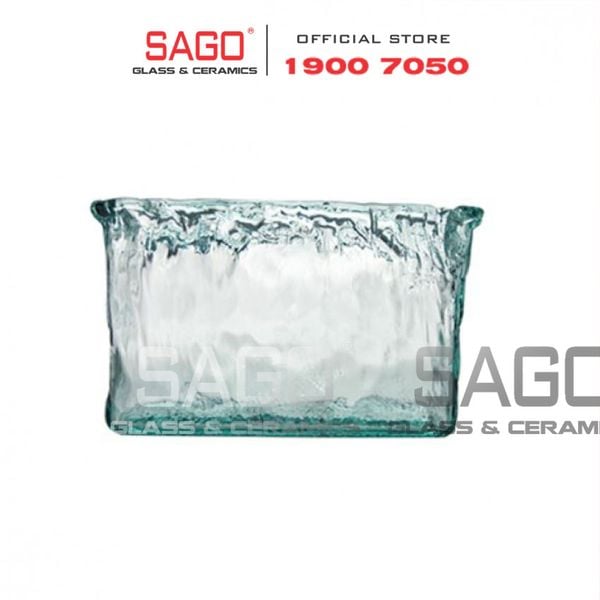  VSM V6305 - Bình Hoa Thủy Tinh Tái Chế Vidrios San Miguel FLORERO PANDORA RECT Cao 20cm | Nhập Khẩu Tây Ban Nha 