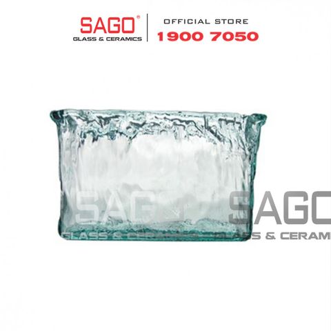  VSM V6305 - Bình Hoa Thủy Tinh Tái Chế Vidrios San Miguel FLORERO PANDORA RECT Cao 20cm | Nhập Khẩu Tây Ban Nha 
