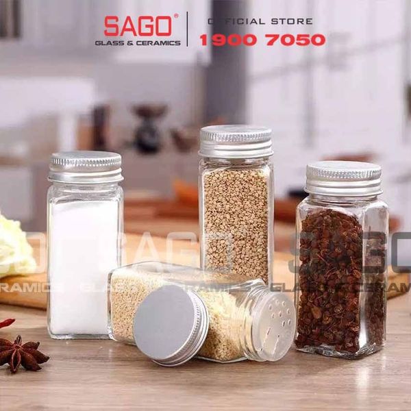  Hũ Thủy Tinh Gia Vị 100ml Nắp Nhôm | Thủy Tinh Cao Cấp 