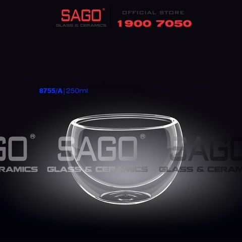  Wilmax England 888755/A - Ly Thủy Tinh 2 Lớp Wilmax Thermo Bowl 250ml | Thủy Tinh Cao Cấp Chịu Nhiệt 