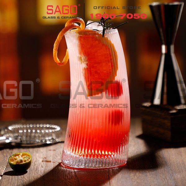 INS 21133 - Ly Thủy Tinh INS Strip Bravura Highball Glass 510ml | Thủy Tinh Cao Cấp 