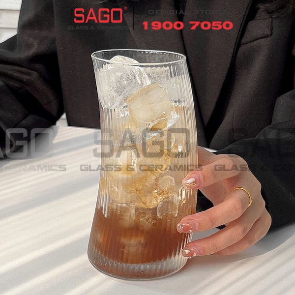  INS 21133 - Ly Thủy Tinh INS Strip Bravura Highball Glass 510ml | Thủy Tinh Cao Cấp 