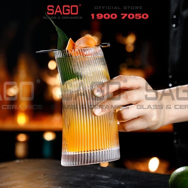 INS 21133 - Ly Thủy Tinh INS Strip Bravura Highball Glass 510ml | Thủy Tinh Cao Cấp 