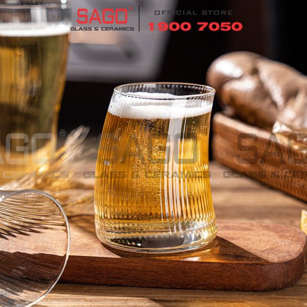  INS 21134 - Ly Thủy Tinh INS Strip Bravura Rock Glass 330ml | Thủy Tinh Cao Cấp 