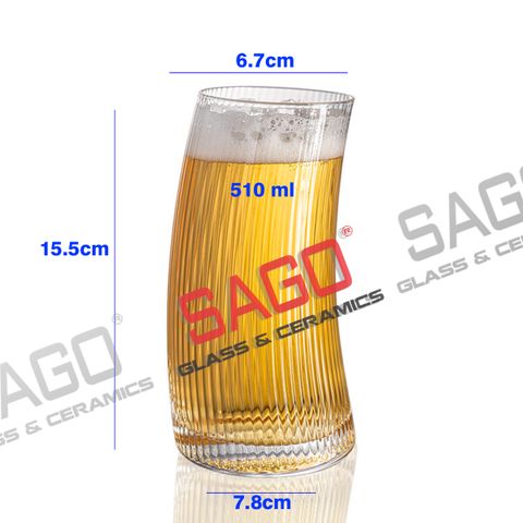  INS 21133 - Ly Thủy Tinh INS Strip Bravura Highball Glass 510ml | Thủy Tinh Cao Cấp 