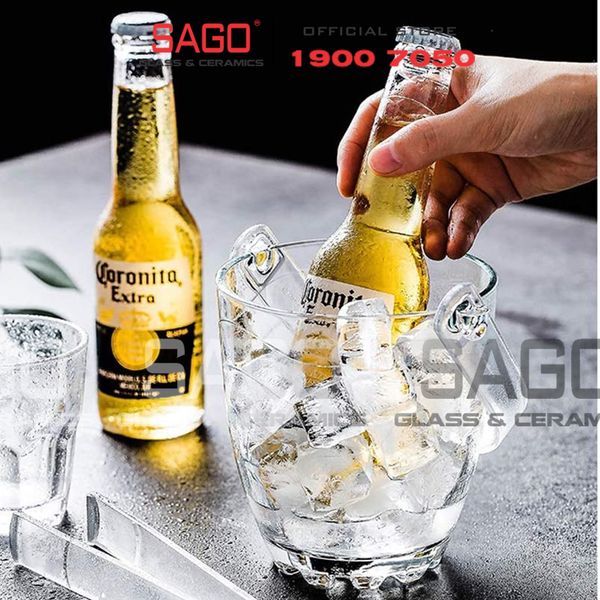  Pasabahce 53798 - Xô Đá Thủy Tinh Pasabahce Lượn Sóng 830ml | Nhập Khẩu Thổ Nhĩ Kỳ 