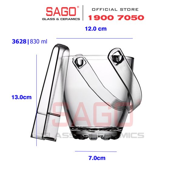  Pasabahce 53628 - Xô Đá Thủy Tinh Pasabahce 830ml | Nhập Khẩu Thổ Nhĩ Kỳ 