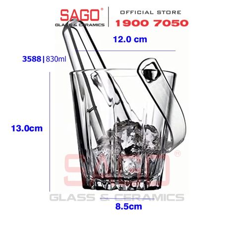  Pasabahce 53588 - Xô Đá Thủy Tinh Pasabahce Kim Cương 830ml  | Nhập Khẩu Thổ Nhĩ Kỳ 