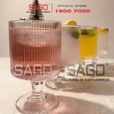  INS JYGB6 - Ly Thủy Tinh INS có Chân Strip Empilable Cocktail Glass 230ml | Thủy Tinh Cao Cấp 