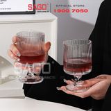  INS JYGB6 - Ly Thủy Tinh INS có Chân Strip Empilable Cocktail Glass 230ml | Thủy Tinh Cao Cấp 